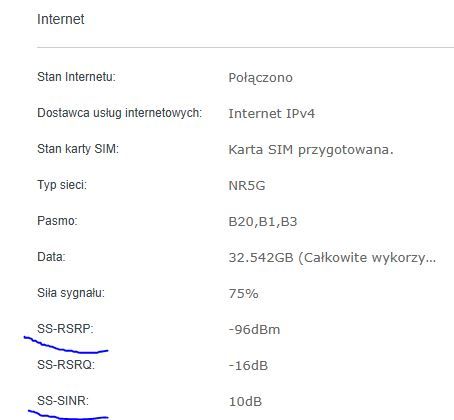 sygnał RSRP i SINR godzina 10 10 przed przełączeniem routera zewnętrznego w tryb bridge (dalej w trybie routera).JPG