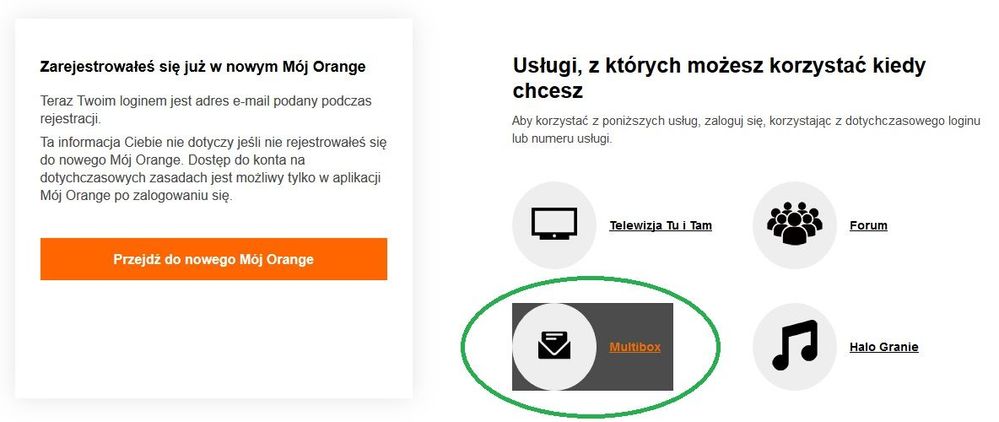 przejście do Multiboksa po zalogowaniu nr. usługi
