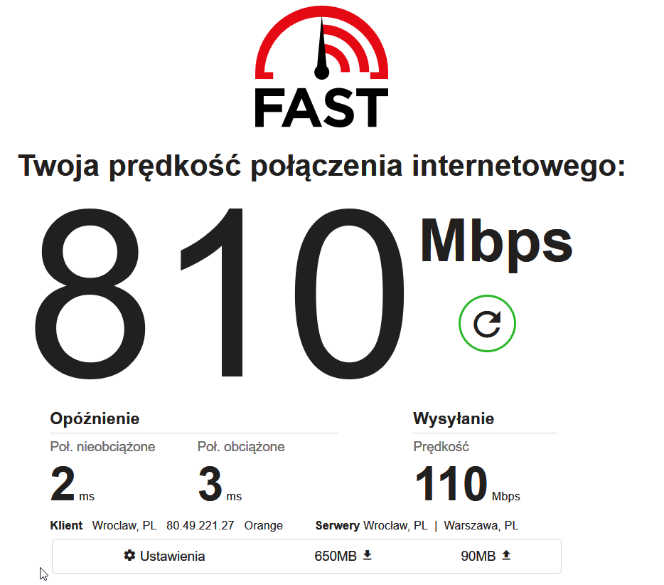 TEST ŁĄCZA ORANGE FIBER 1Gbps Fast.com 2019-01-09 14_57_09.png