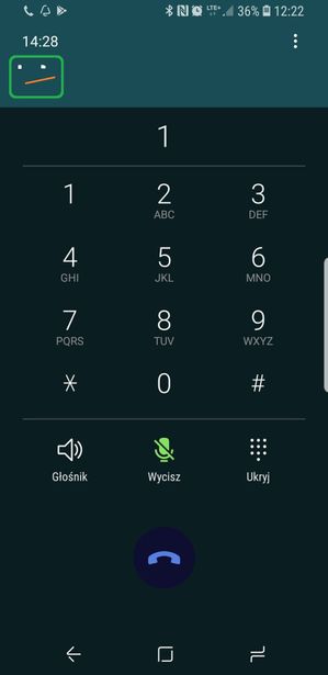 widok w trakcie połączenia telefonicznego