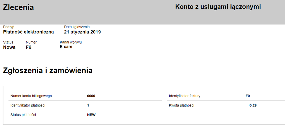 Moje aktywne pakiety i usługi