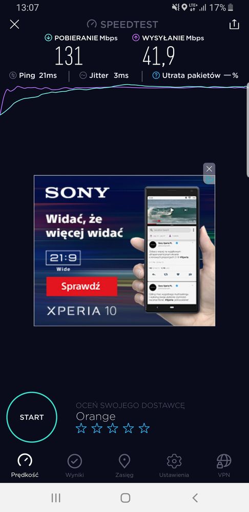 Prędkość LTE Bielawa