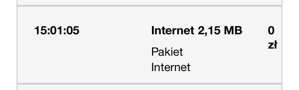 Nowy mój orange. Dopisek oznacza, że transfer został pobrany z "pakietu internet". Brak dopisku oznaczałby, że transmisja nie została rozliczone z żadnego pakietu.