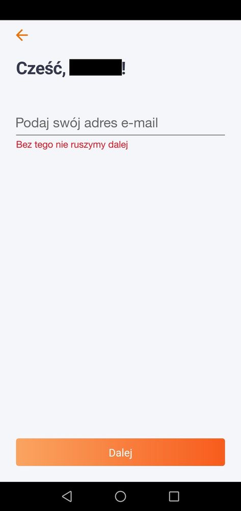 Ja wybrałem e-mail.