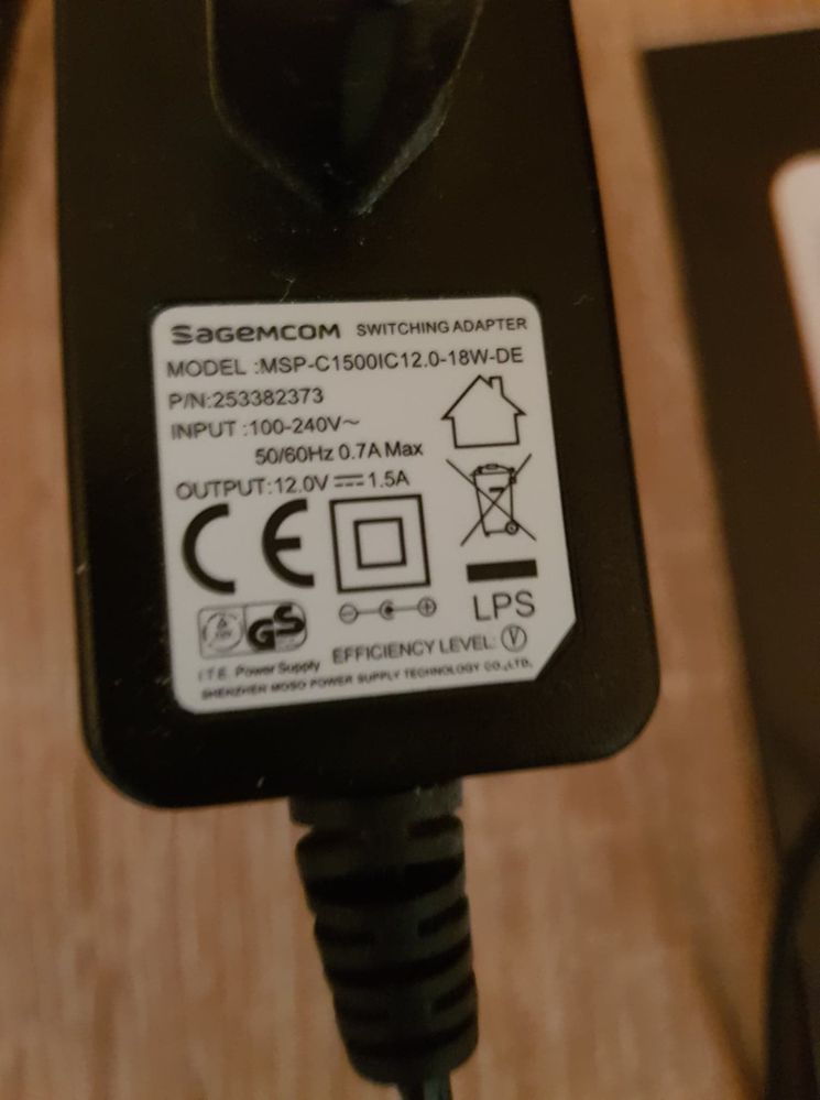 Zasilacz od starego Sagemcom