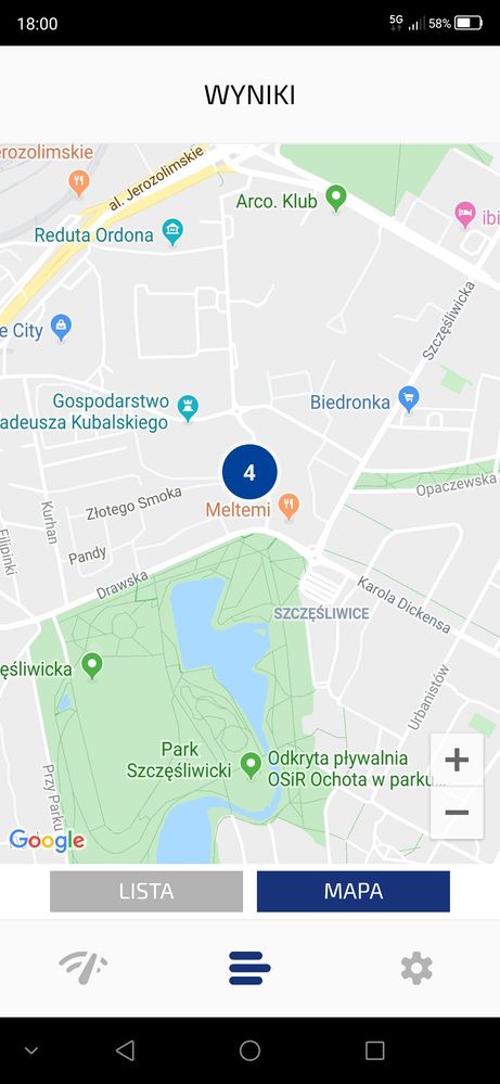 Ochota - miejsce pomiarów 5 G