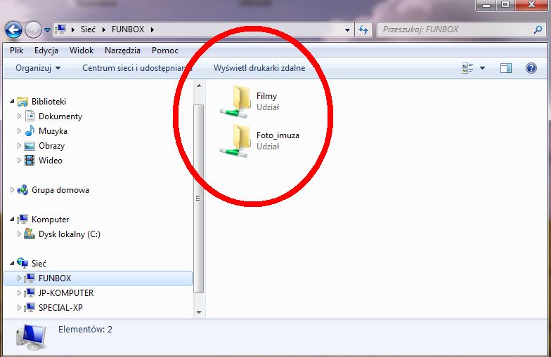 Funbox ADSL2+/VDSL2 nie widzi dysku zewnętrznego przez wifi Nasz