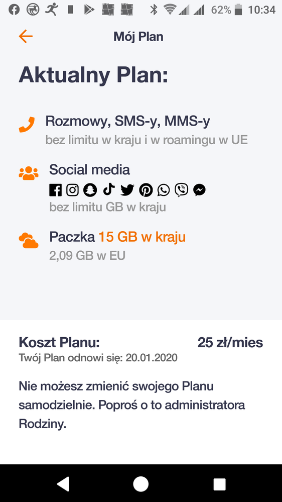 opis "Planu" członka rodziny