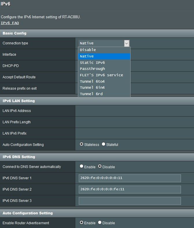 Настройка ipv6 на роутере asus rt n66u