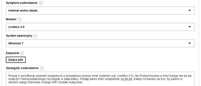 Przykładowa treść zgłoszenia na formularzu w Mój Orange.JPG