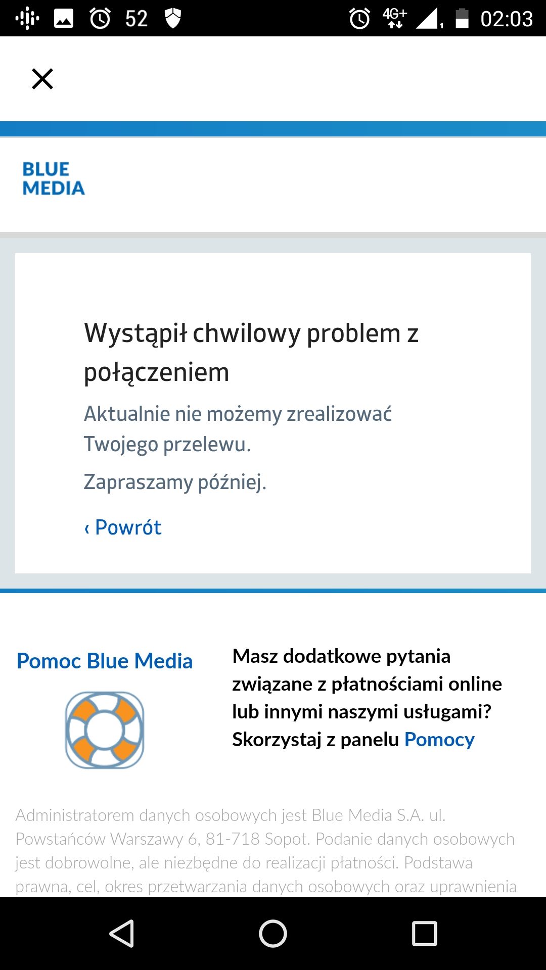 NIEUDANE LOGOWANIE DO APLIKACJI M J ORANGE visual data 7