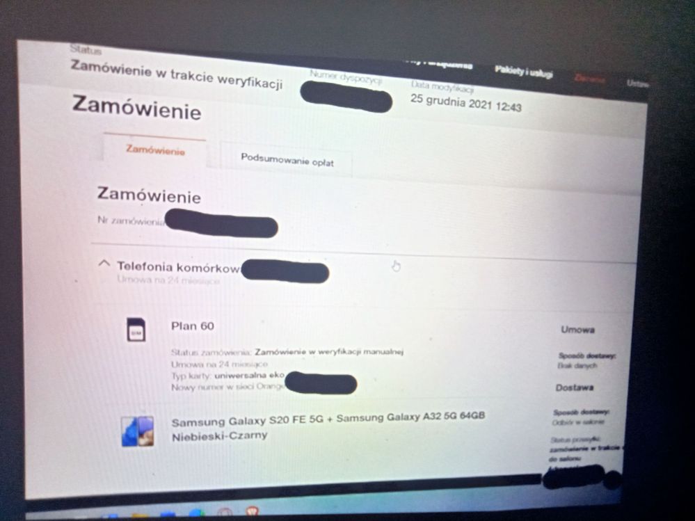 zamowienie oferty ale juz z nowym abonentem i karta sim