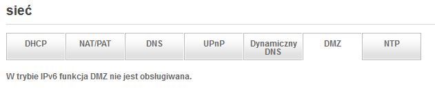 Wcześniej było coś widoczne w DMZ, teraz jest info o IPv6.