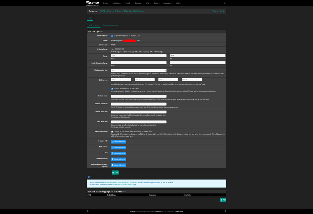 LAN - ustawienia DHCP6