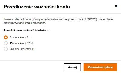 Przedłużenie Ważności Konta