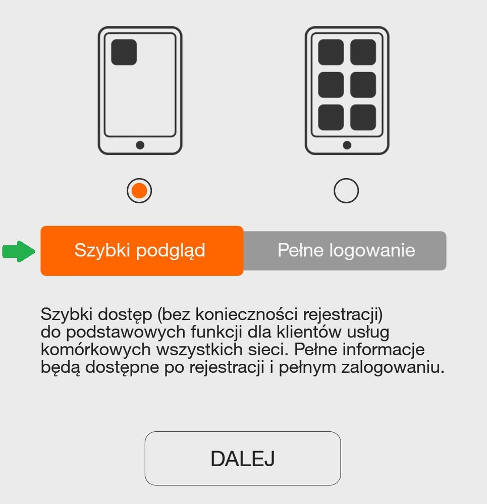 Ekran 'Konta' przy pierwszym logowaniu