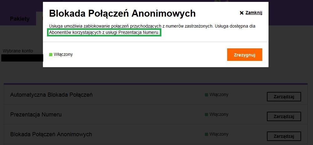 Blokada Połączeń Anonimowych