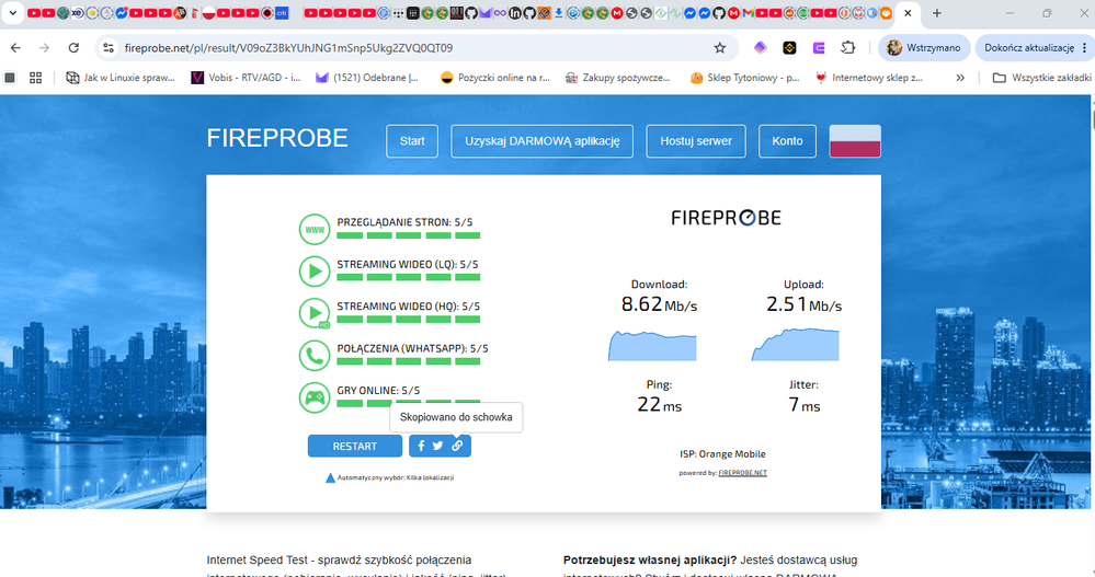Speedtest Fireprobe.net - Orange Flex #1