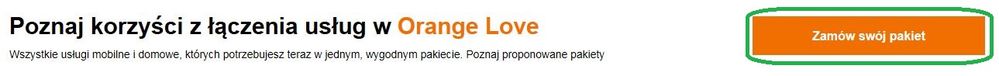 Fragment strony głównej oferty Orange Love
