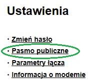 przycisk do zarządzania pasmem