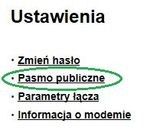 przycisk do zarządzania pasmem