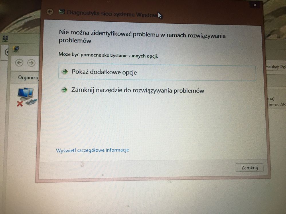 okno diagnostyki Windowsa