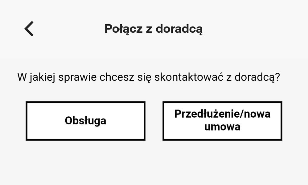 połączenie z doradcą → wybór rodzaju sprawy
