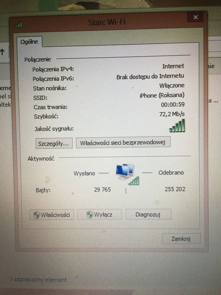 właściwości sieci bezprzewodowej