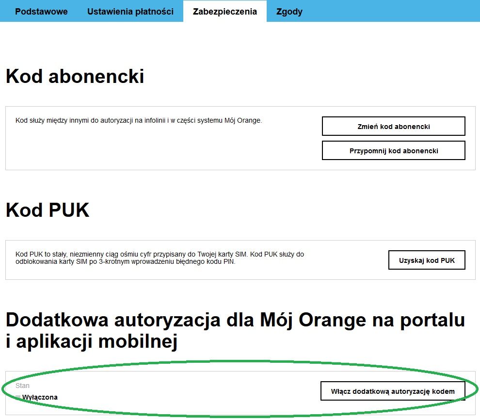 dodatkowa autoryzacja dla apki