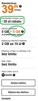 przedłużenie na Plan Standardowy