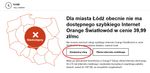 informacja o braku Orange Światłowodu dla miejscowości
