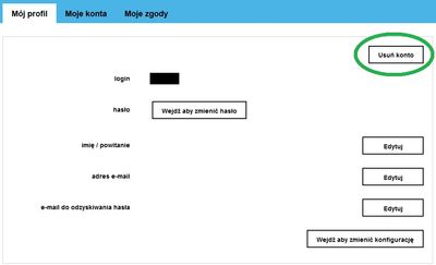 widok profilu w starym 'Mój Orange'