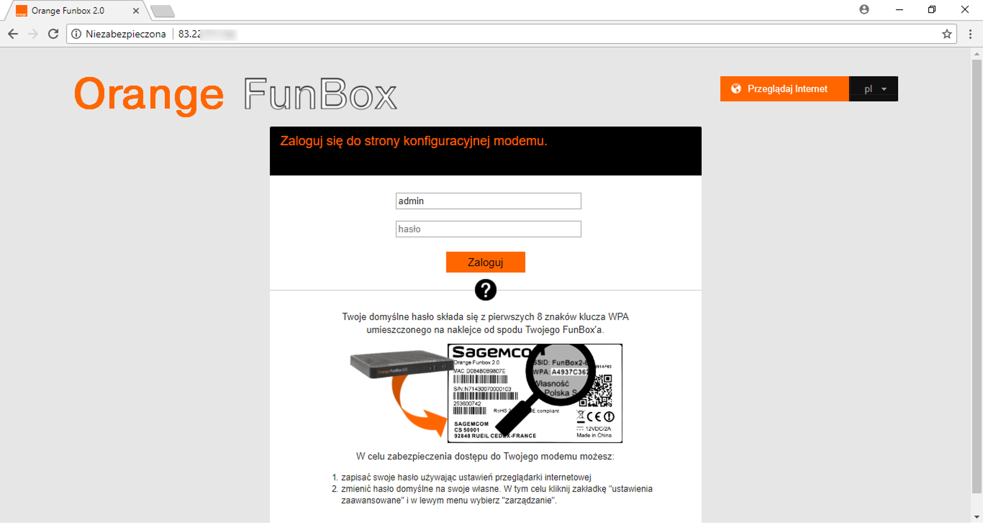 Funbox 2.0 Problem z port forwarding - Nasz Orange - 85864